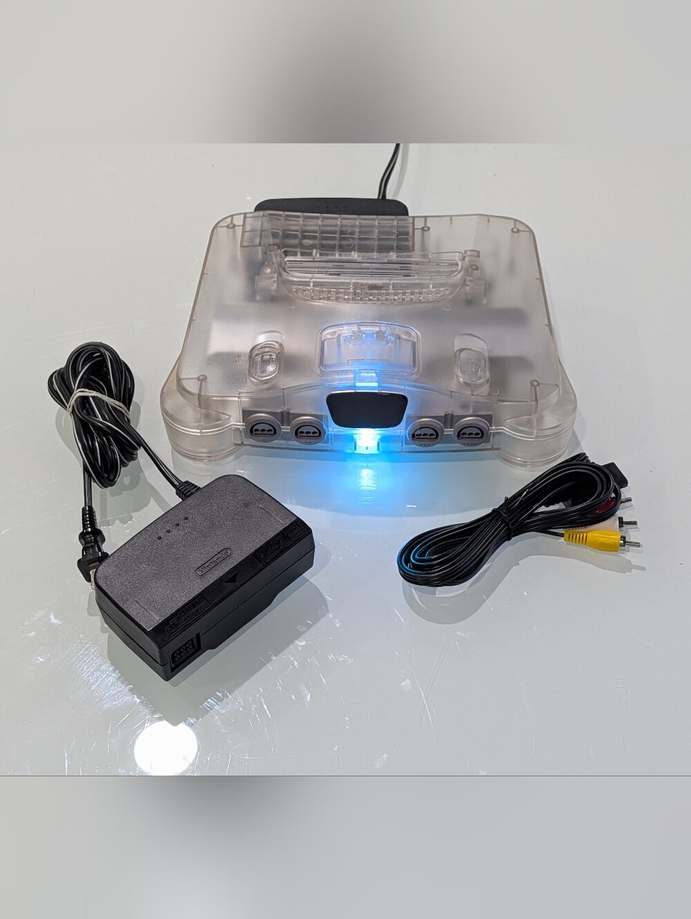 Clear Transparent Nintendo 64 N64 Videogame Console (NUS-001) with Jumper Pak